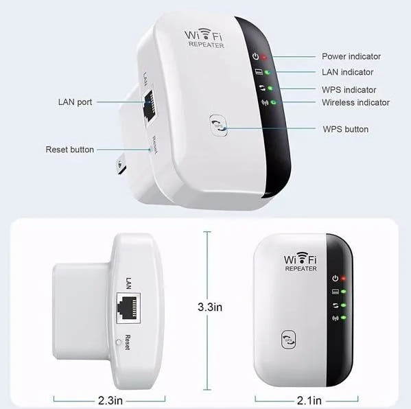 WiFi Range Extender Internet Booster Wireless Signal Repeater