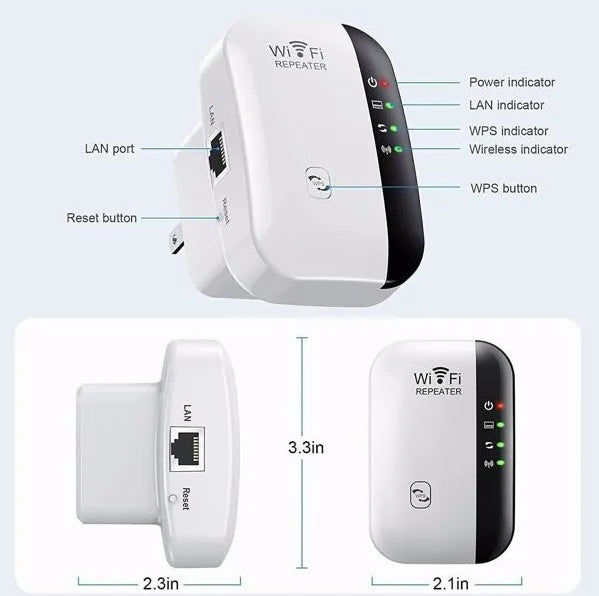 WiFi Range Extender Internet Booster Wireless Signal Repeater