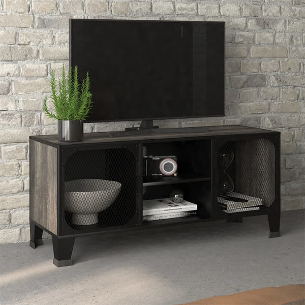 vidaXL TV Stand Media Unit Entertainment Center for Living Room Metal and MDF-5