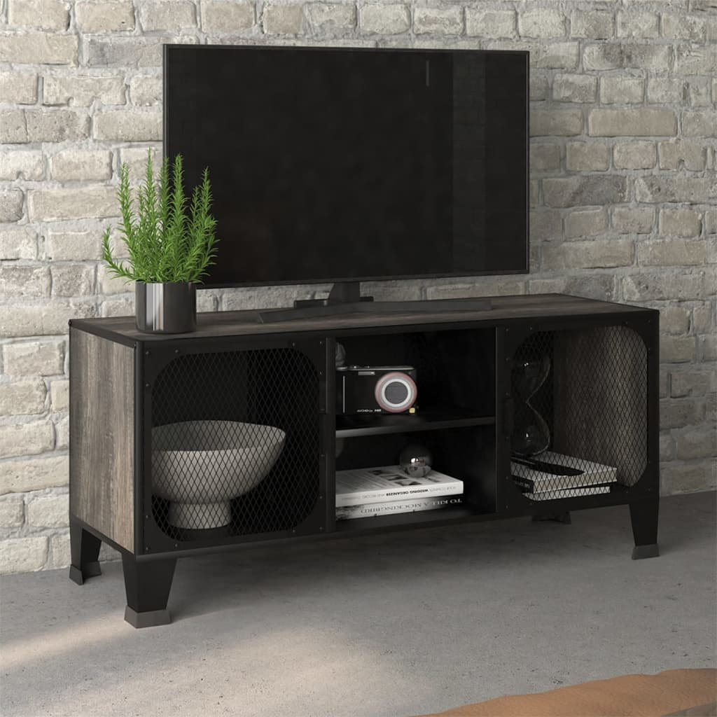 vidaXL TV Stand Media Unit Entertainment Center for Living Room Metal and MDF-5