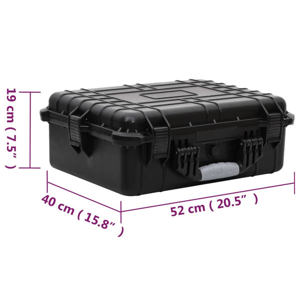 vidaXL Equipment Case Protective Hard Carry Case Portable Camera Case Black-2