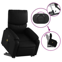 vidaXL Stand up Massage Recliner Chair Black Faux Leather-3