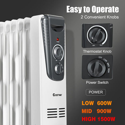 1500W Electric Space Heater with Adjustable Thermostat-2