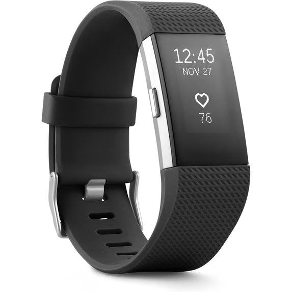 Fitbit Charge 2 Heart Rate + Fitness Wristband, Black, Large Wearable Tech