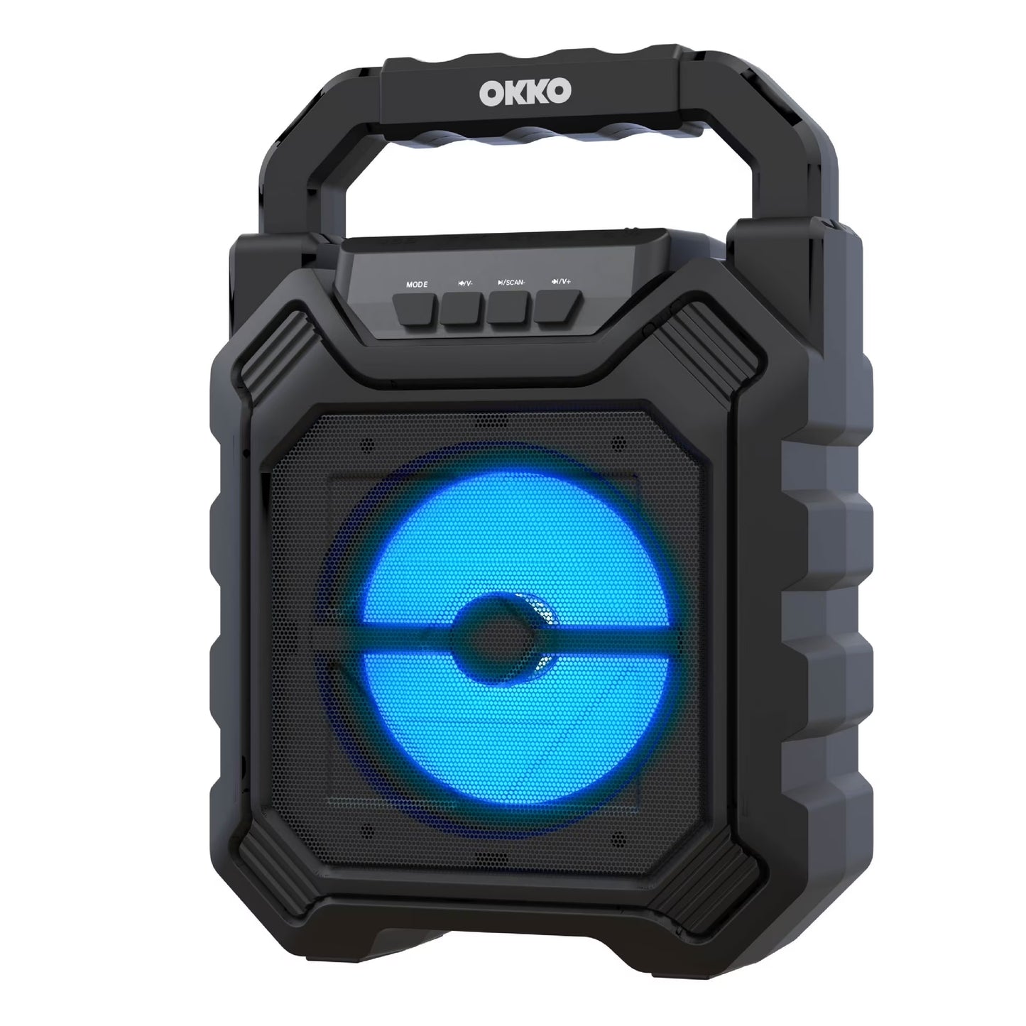 Okko SoundBoost Portable Bluetooth Speaker, Color-Changing Wireless Speaker with 5W Sound Output and LED Display, Black