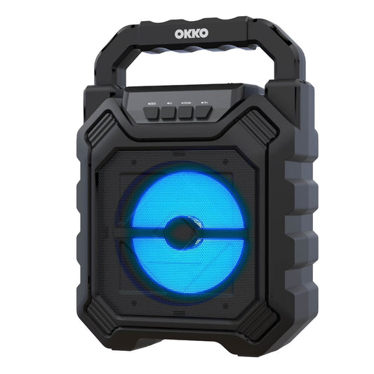 Okko SoundBoost Portable Bluetooth Speaker, Color-Changing Wireless Speaker with 5W Sound Output and LED Display, Black