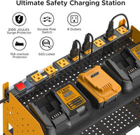 Power Tool Organizer Wall Mount, Cordless Drill Holder with 8-Outlet Power Strip, Modular Garage Organization Storage Rack 36 Months Warranty-2