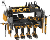 Power Tool Organizer Wall Mount, Cordless Drill Holder with 8-Outlet Power Strip, Modular Garage Organization Storage Rack 36 Months Warranty-6