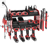 Power Tool Organizer Wall Mount, Cordless Drill Holder with 8-Outlet Power Strip, Modular Garage Organization Storage Rack 36 Months Warranty-5