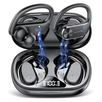 Wireless Earbuds - 68Hrs Bluetooth 5.3 Headphone Sport, 2025 Bluetooth Earbuds Stereo Deep Bass Over Ear Bud with Earhooks, ENC Noise Cancelling Mic, IP8 Waterproof Earphone