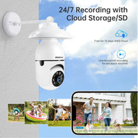 Smart Home Security PTZ Camera Wireless Lights 360 Degree Night Vision Surveillance Remote View CCTV Security WIFI Light Bulb Camera