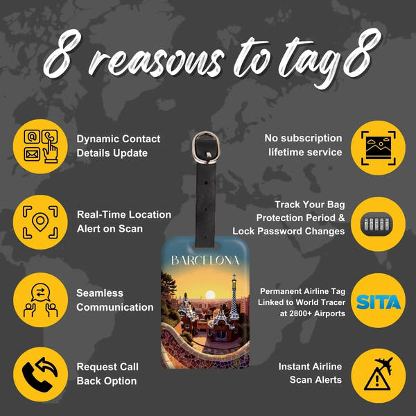 Smart Bag Security Tag - Barcelona [Pack 2]-3