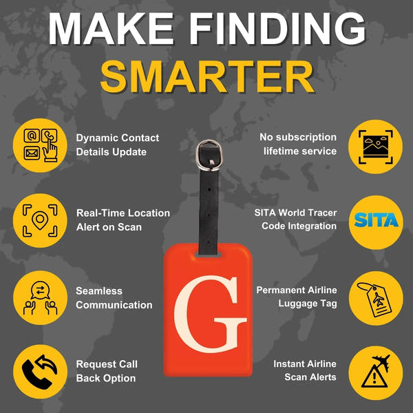 Initials Bag tag G  [pack 2]-3