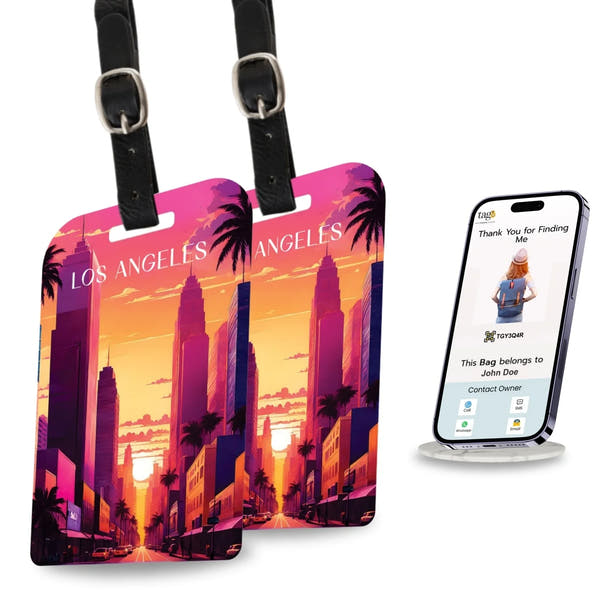 Smart Bag Security Tag - Los Angeles [Pack 2]-0