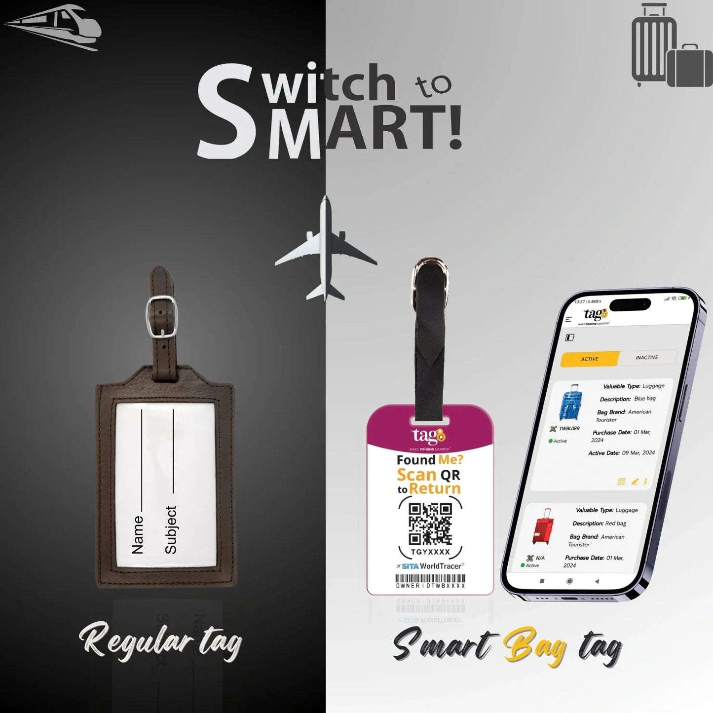 Smart Bag Security Tag - Los Angeles [Pack 2]-1