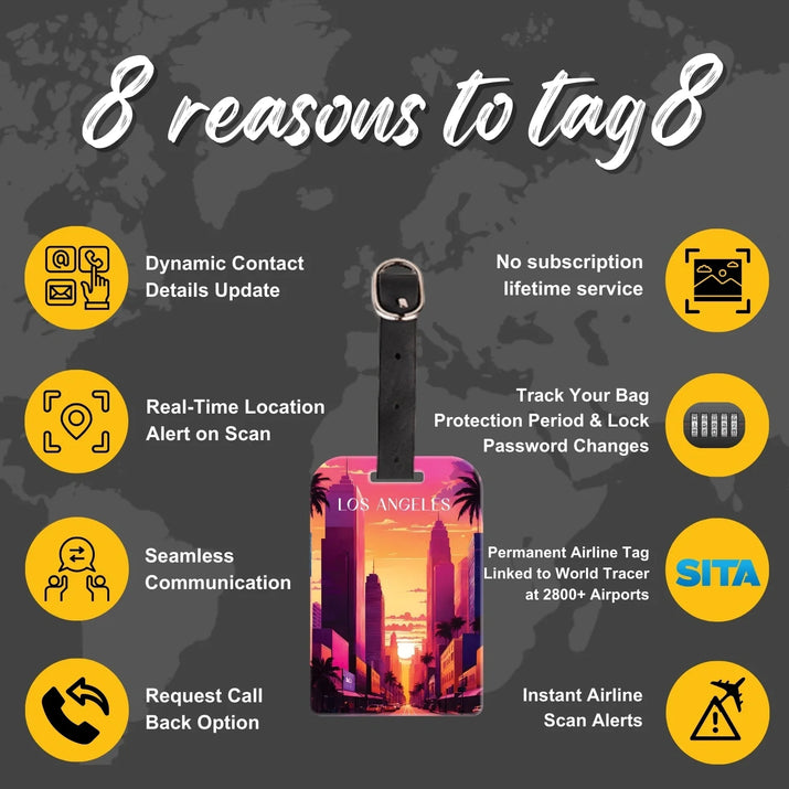 Smart Bag Security Tag - Los Angeles [Pack 2]-3
