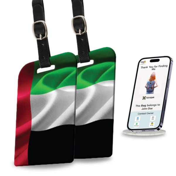 Smart Bag Security Tag - UAE Flag [Pack 2]-0