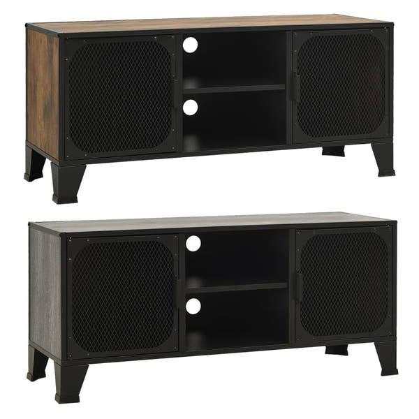 vidaXL TV Stand Media Unit Entertainment Center for Living Room Metal and MDF-2